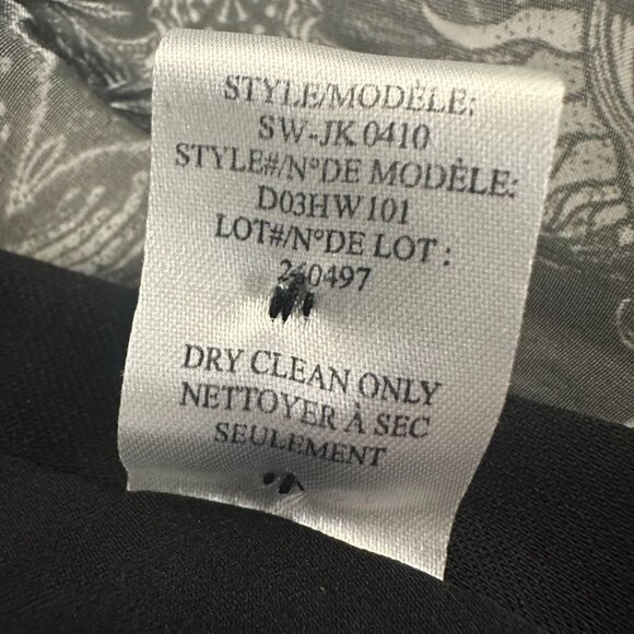 Helmut Lang Black Wool Silk Lightweight Blazer Sheer Floral Sleeves Size 4 - Picture 10 of 13